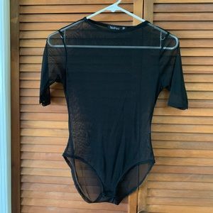 Short Sleeve Mesh Body Suit
